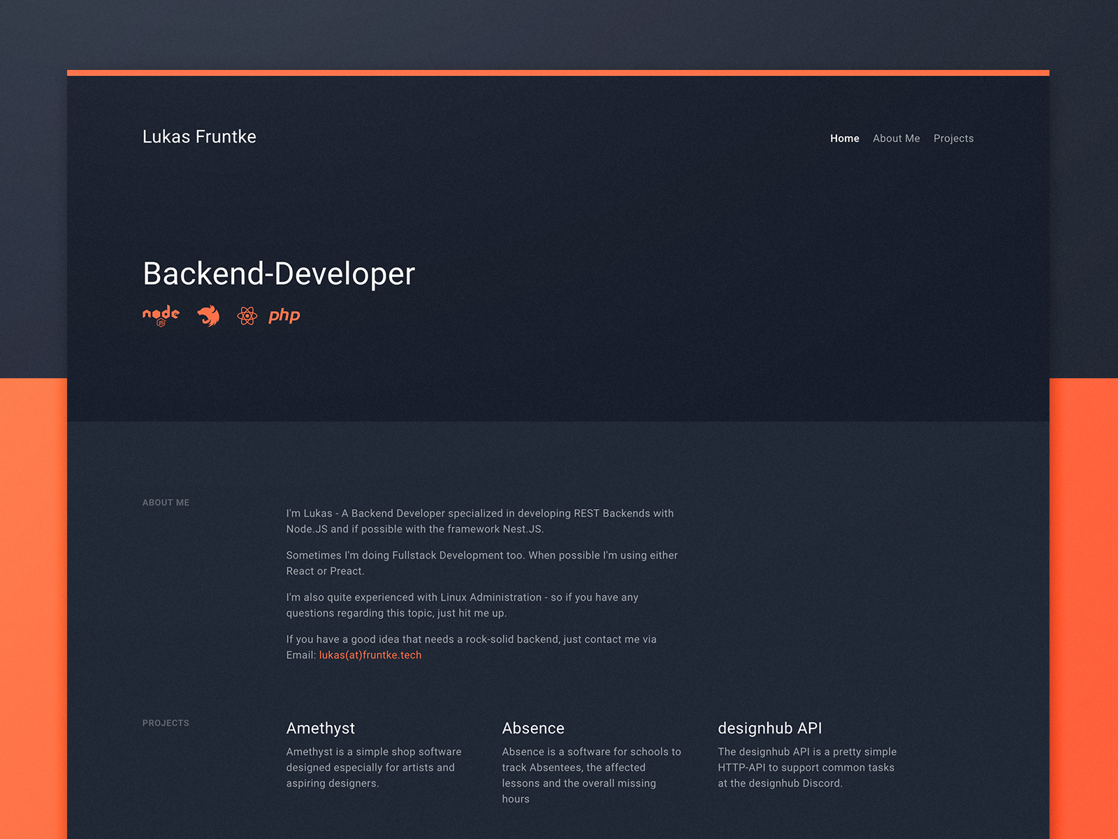 Developer Website by Florentin Walter on Dribbble