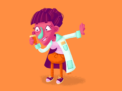 pam the paranoid pharmacist bold character character design colorful cute illustration lady paranoid pharmacist portrait woman