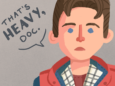 Marty McFly 1985 back to the future illustration man marty mcfly michael j. fox texture