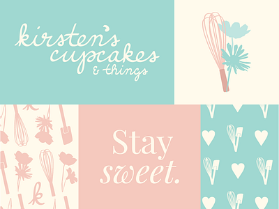 Kirsten's Cupcakes & Things bake bakery branding cozy cupcakes hand lettering rustic script soft sweet warm