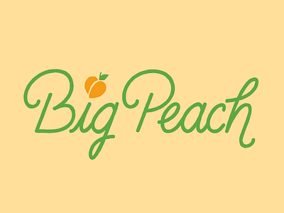 the Big Peach atlanta colorful hand lettered handtype monoline peach script