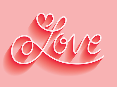 Love gradient handlettering lettering love monoline pink script type typography valentine