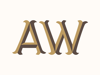 A.W. aw handtype lettering monogram type typography vector