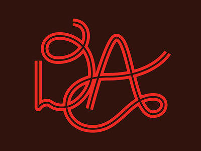 D.A. da inline letter lettermark monogram script type typography