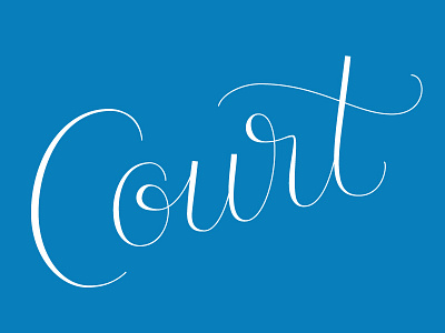 court blue calligraphy court cursive script type vector