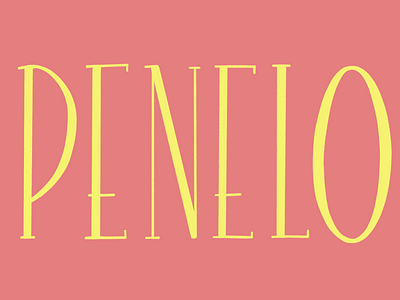 Penelope handlettering handtype lettering penelope pink serif yellow