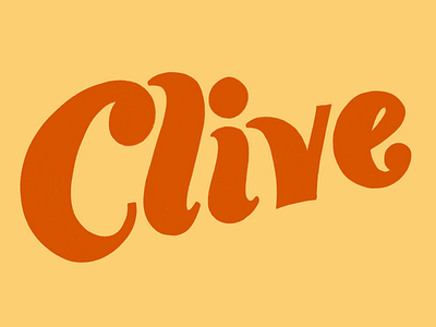 Clive clive gold handlettering handtype lettering orange retro