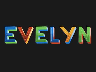 Evelyn colorful hand type handlettering lettering sans serif type