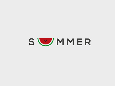 Summer concept brand design flat graphic hot lettering logo minimal summer