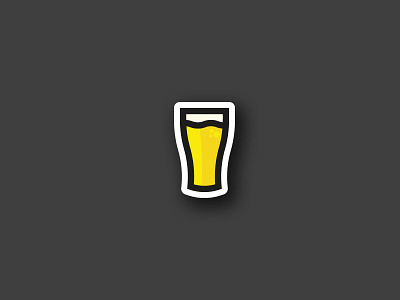 Beer Sticker beer design flat graphic label minimal modern project sticker stickers yellow