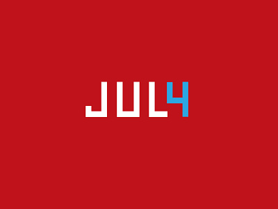 4 July Day American america brand design flat graphic july lettering logo minimal