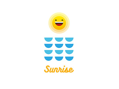 Sunrise Summer flat graphic illustration minimal modern sea summer sun sunrise