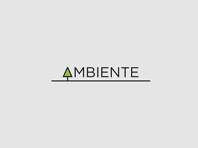 Ambiente - lettering ambience design ecology flat graphic green lettering logo minimal modern tree
