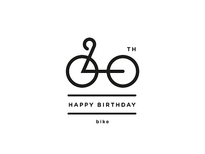 Happy Birthday Bike 200 bike birthday brand design flat happy lettering logo minimal number years