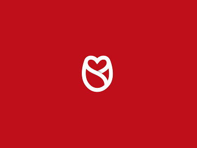 Flower Love Logo brand design flat flower garden graphic heart identity logo love minimal red