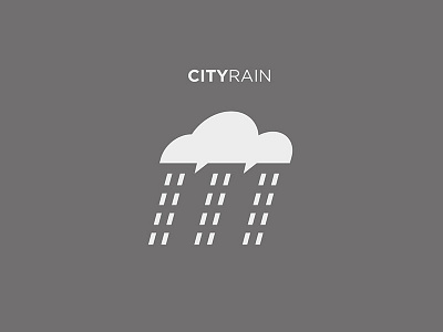 Cityrain behance city design dribbble flat graphic minimal negative rain space