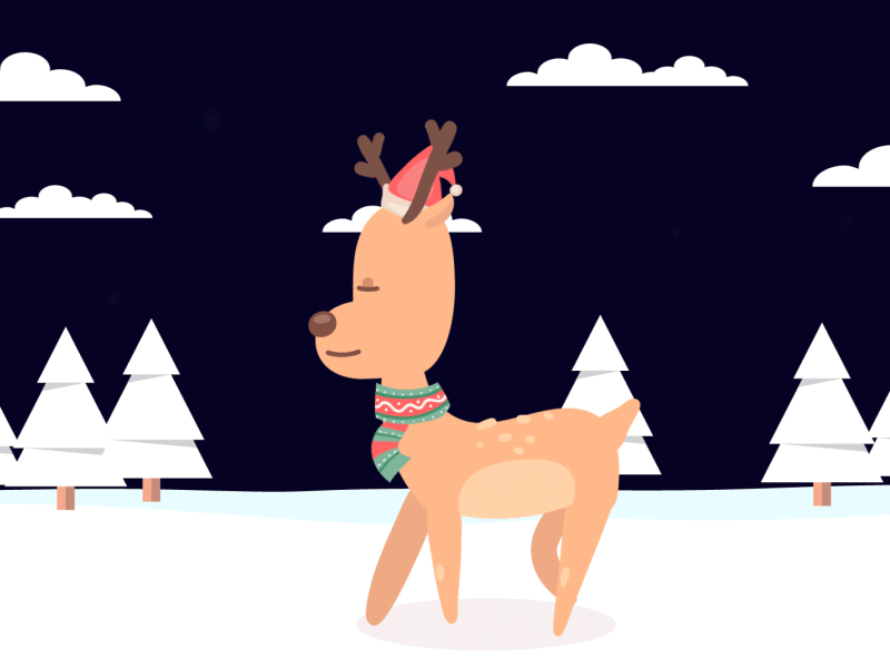 Santa Claus's reindeer af aftereffects animation christmas illustrator reindeer