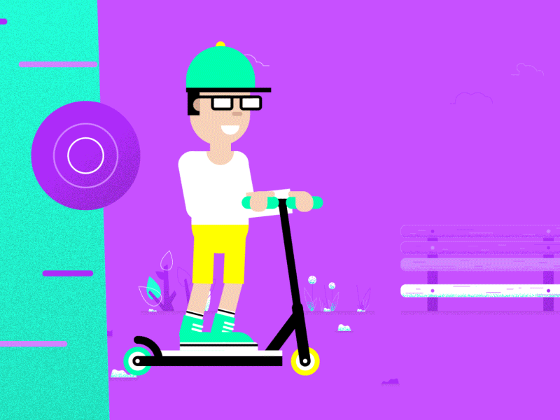 Scooter Boy af aftereffects animation boy illustrator motion motiongraphic scooter