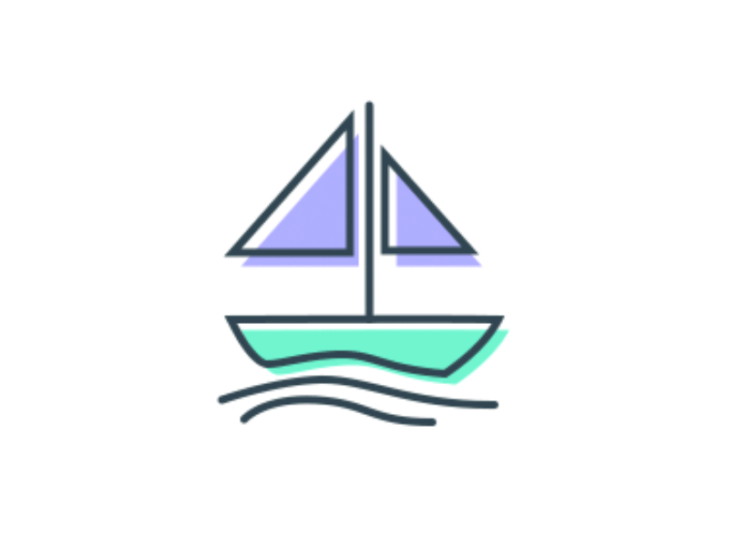 Icon Boat af aftereffects animation boat dynamic icon illustrator motion motiongraphic