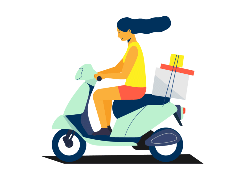 Scooter Girl af aftereffects animation car free girl illustrator motion motiongraphic scooter transport wave