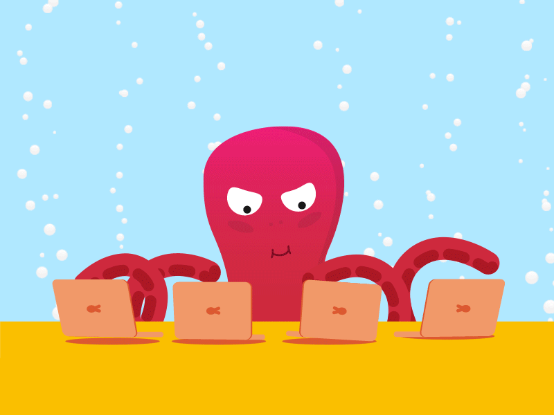 Busy Octopus af animation busy character free gif laptop ocean octopus particular rubberhose water