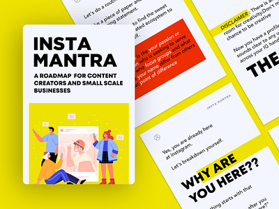 Insta Mantra - eBook Design book branding bright design ebook ebook layout illustration illustrator insta instagram minimal pdf post simple vector yellow