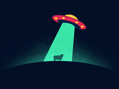 Invasion alien illustration illustration a day illustrator invade planet sheep strange