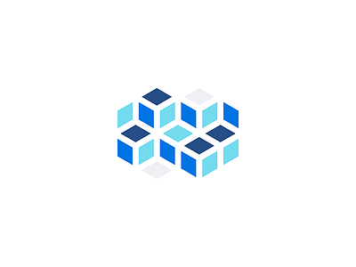 Isometric Squares blue diamonds hexagons illustration illustration a day illustrator isometric squares white