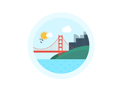 Golden Gate Bridge bridge city illustration illustration a day illustrator landscape light san francisco sky