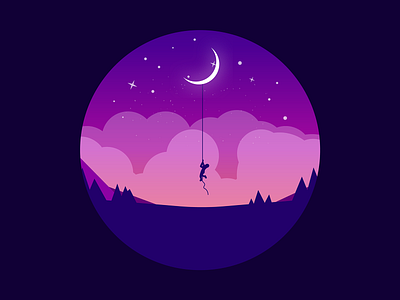 Rêver blue boy clouds dark design dream dreamer illustration illustration a day illustrator kid minimal moon night simple sky stars