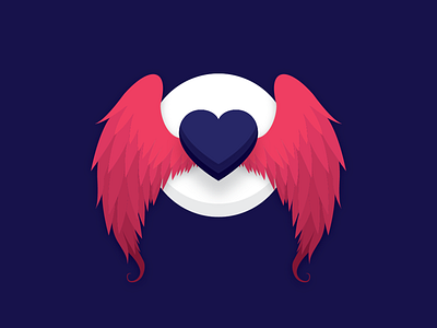 Heart blue cold dark design devil devils flat heart illustration illustration a day illustrator red simple wings