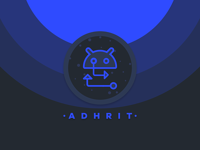 Adhrit android android app blue branding dark design icon illustration illustrator logo minimal vector