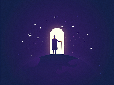 Descry blue dark design galaxy illustration illustration a day illustrator intergalatic magic magician night outer space sightseeing simple sky space travel traveller vector violet