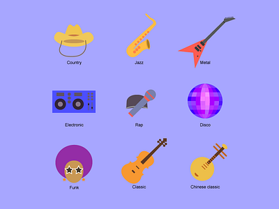 Music genre icons