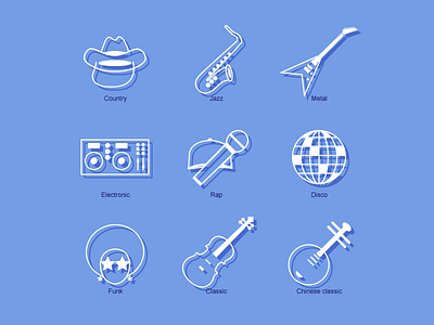 Music genre line icons genre icon icons line music set