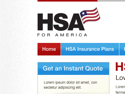 HSA For America header nav subtle background web design