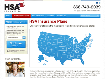 HSA For America - 2 map web design