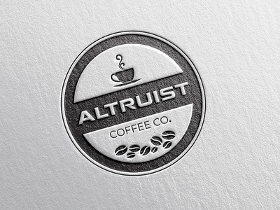 A Badge logo for Altruist coffee co. logo