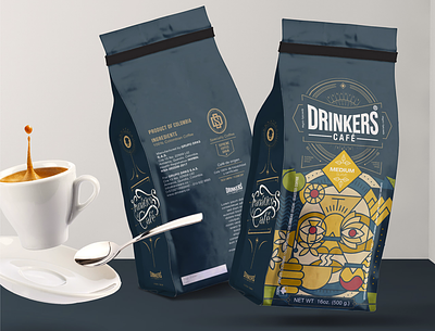 Packaging Drinkers bag branding branding and identity coffee colombia illustration packaging design