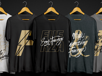 T-shirts Fuerza branding and identity crossfit design fuerza gym gym logo heart lettering logo logotype mind strong