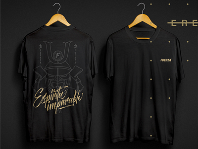 Tshirt Espíritu Imparable // Fuerza branding and identity crossfit design gym gym logo illustration lettering logo samurai tshirt design