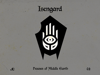 Houses of Middle Earth | Isengard amazon badge branding eye fantasy hand isengard jrrtolkein logo lord of the rings lotr middle earth movie saruman shield tolkein tower tv show vector