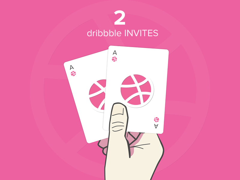 2 Dribbble invites 2 invite ace after affects animated animation animation 2d card cards draft dribbble invite dribbble invites flat gif graphic design invitation invite invite design invite giveaway poker ui