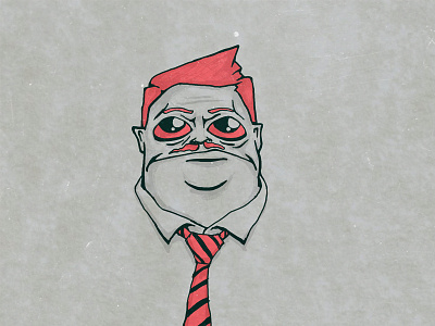 Necktie doodle illustration mustache ugly