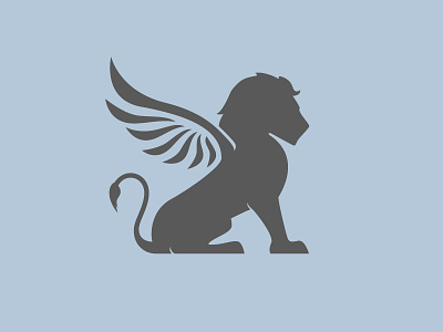 Kissing Lions PR illustration lion logo silhouette winged