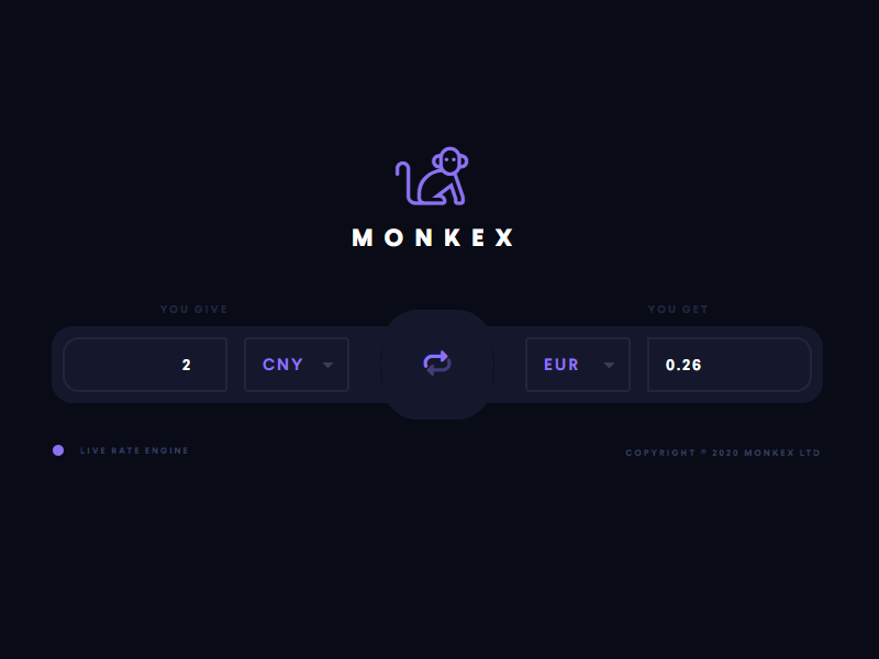 MONKEX - Currency exchange site - Animated