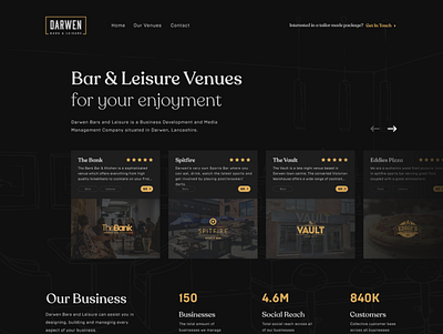 Darwen Business & Leisure Redesign branding css design html illustration landing landing page logo ui ux