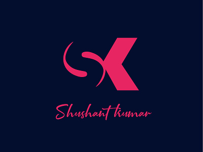 Sk Logo design dribbble best shot illustration logo logo a day logo alphabet shushant sk sk logo