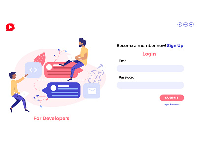 Login UI page developer developers login login box login page ui ux ui 100 ui animation ui app ui daily ui designs ui elements uidaily uidesign uiux