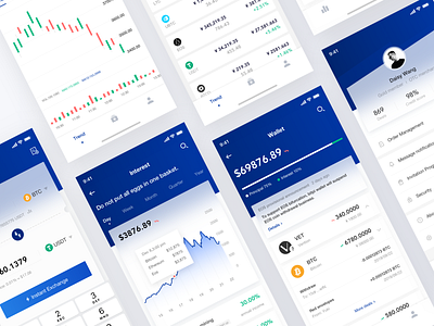 Blockchain Wallet App bitcoin blockchain coin crypto currency dashboard data eth exchange financial ico interest tabbar tooken transactions wallet